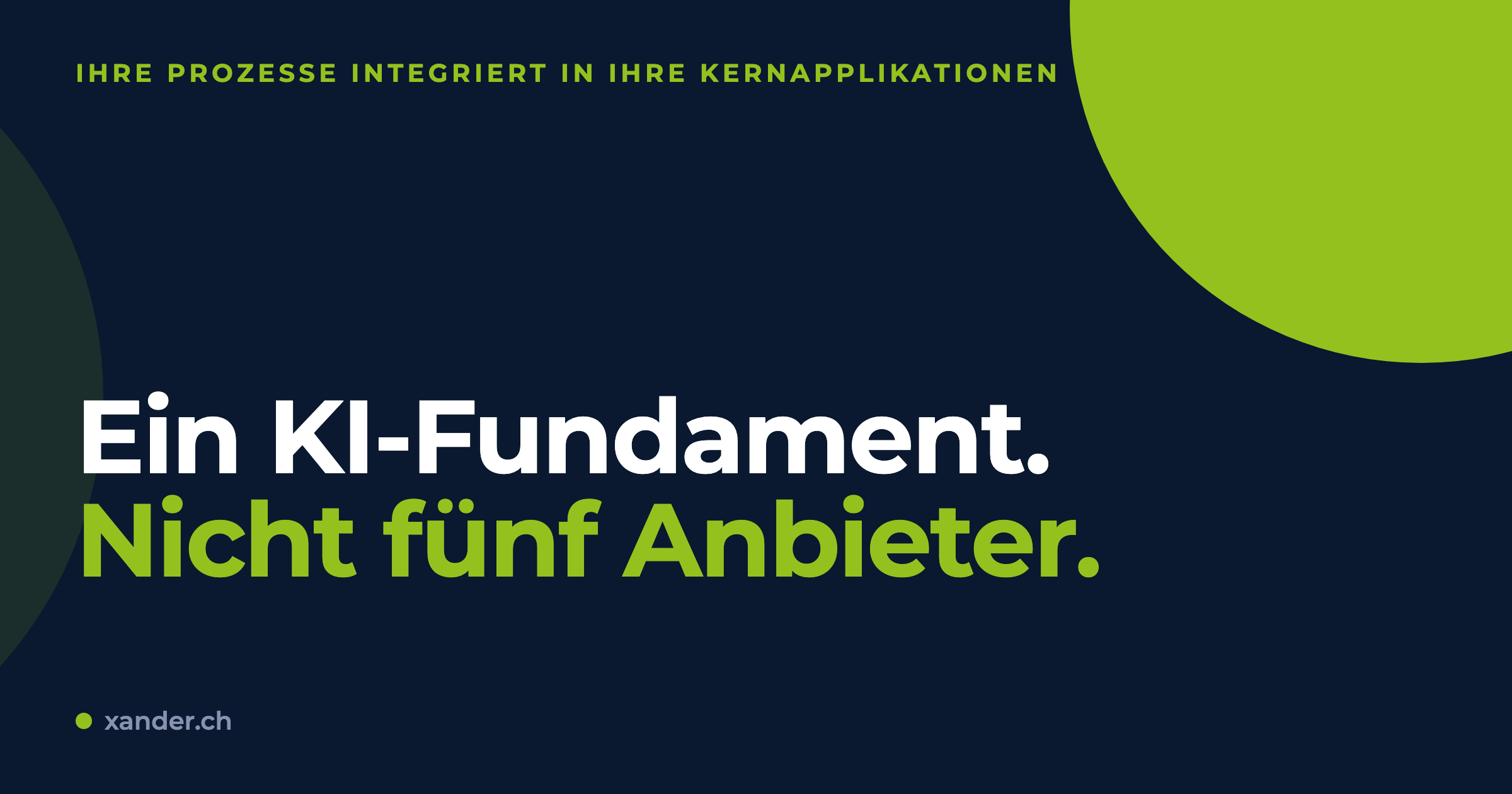 Ein KI-Fundament. Nicht fünf Anbieter.